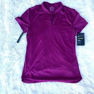 Nike Techknit Golf Short Sleeve Plum Shirt